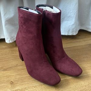 So Me Burgundy Ankle Boots